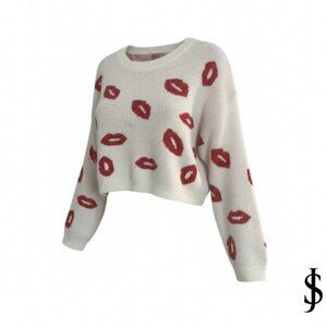 Mi ami Lips Sweater- Cropped Size Large